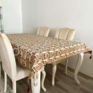 140x200 Turkish Kilim Table Cloth Cream-red 2