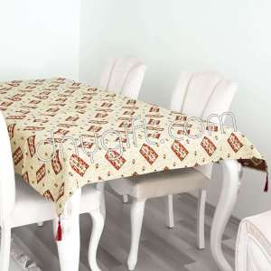 140x200 Turkish Kilim Table Cloth Cream-red 4