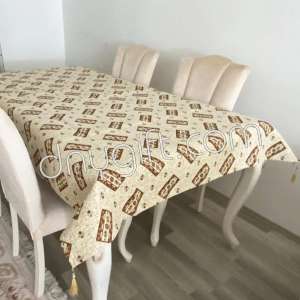 140x200 Turkish Kilim Table Cloth Cream-brown 4