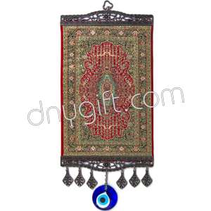 20 cm Turkish Miniature Carpet Designed Woven Wall Hanging Ornament 26
