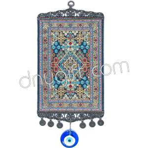 20 cm Turkish Miniature Carpet Designed Woven Wall Hanging Ornament 27