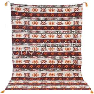 100x140 Ushak Kilim Designed Tablecloth Brown