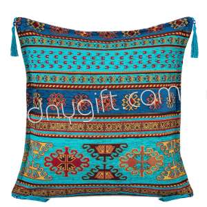 45x45 Turquoise Blue Color Turkish Cushion Cover 2244