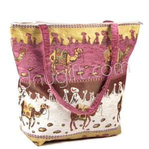 Authentic Camel Patterned Bucket-shoulder Bag In Pink