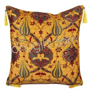 45x45 Mustard Turkish Cushion Cover 1893