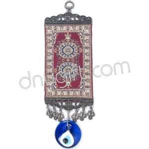 10 cm Turkish Miniature Carpet Designed Woven Wall Hanging Ornament 64