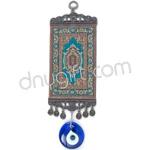 10 cm Turkish Miniature Carpet Designed Woven Wall Hanging Ornament 74