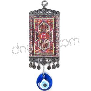 10 cm Turkish Miniature Carpet Designed Woven Wall Hanging Ornament 77