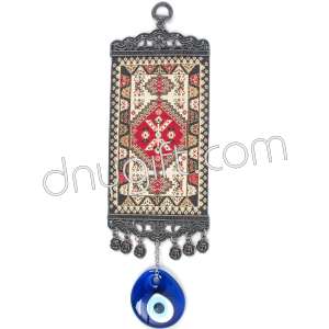 10 cm Turkish Miniature Carpet Designed Woven Wall Hanging Ornament 80