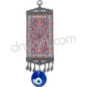 10 cm Turkish Miniature Carpet Designed Woven Wall Hanging Ornament 