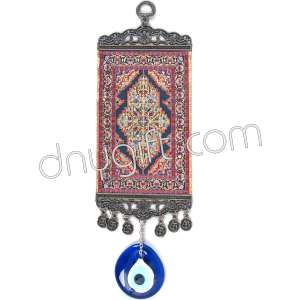 10 cm Turkish Miniature Carpet Designed Woven Wall Hanging Ornament 86