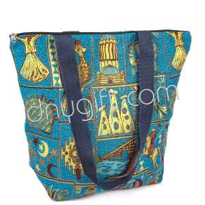 Turkish Tapestry Beach Bag Turquoise 1254