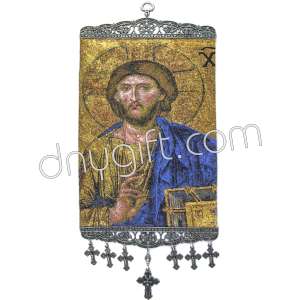 34 Cm Woven Jesus Christ Pantocrator Icon Wall Hanging Ornament
