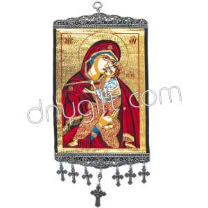 20 Cm Virgin Mary Classic Eleusa Icon Woven Wall Hanging Ornament