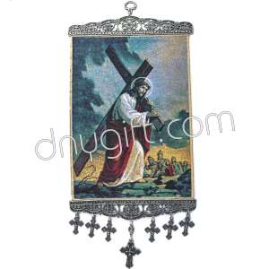 25 Cm Woven Religious Tapestry Wall Hanging Orthodox Catholic Icon 41