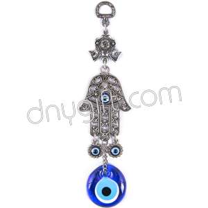 Daisy And Hand Of Fatimah Turkish Evil Eyes Beaded Wall Hanging Ornament