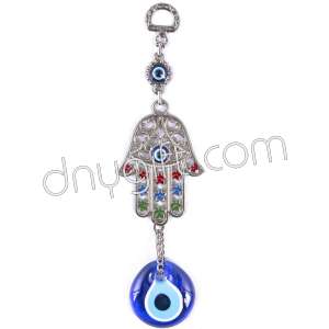 Single Hand Of Fatimah Turkish Evil Eyes Beaded Wall Hanging Ornament