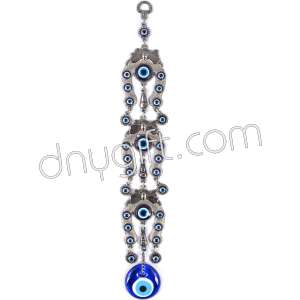 Triple Horse Shoe Turkish Evil Eyes Beaded Wall Hanging Ornament