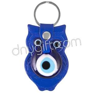 Blue Owl Faux Leather Key Chain