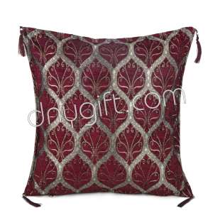 45x45 Peacock Desing Burgundy Turkish Cushion Cover