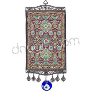 20 cm Turkish Miniature Carpet Designed Woven Wall Hanging Ornament 74