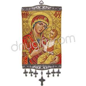 23 Cm Woven Religious Tapestry Wall Hanging Orthodox Catholic Icon 48