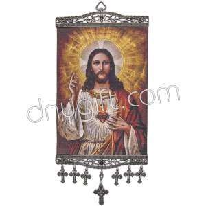 20 Cm Woven Religious Tapestry Wall Hanging Orthodox Catholic Icon 51