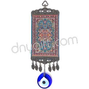 10 cm Turkish Miniature Carpet Designed Woven Wall Hanging Ornament 