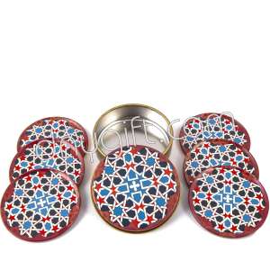 6 Pieces Of Cappadocia Patterned Coaster Packaged In Metal Box