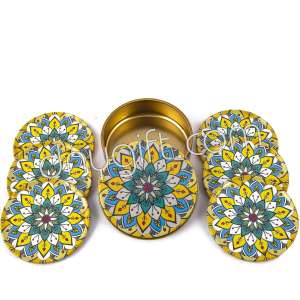 6 Pieces Of Cappadocia Patterned Coaster Packaged In Metal Box