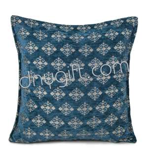 45x45 Turquoise Silver Turkish Cushion Cover