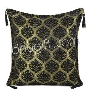 45x45 Peacock Desing Black Turkish Cushion Cover