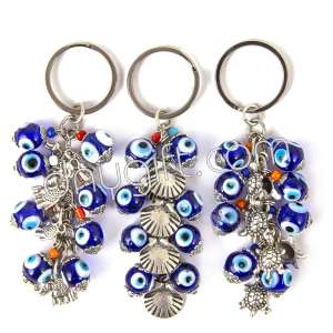 Blue Bunch Of Grapes Evil Eye Beaded Key Chain