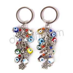 Colored Bunch Of Grapes Evil Eye Beaded Key Chain
