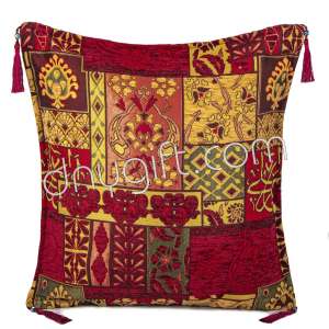 45x45 Patchwork Red Turkish Cushion Cover