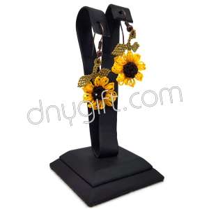 Needle Lace Sunflower Earrings