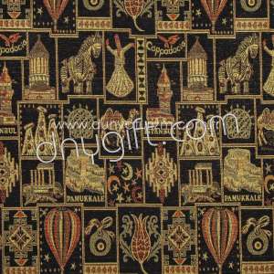 Tapestry Kilim Fabric Black