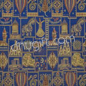 Tapestry Kilim Fabric Blue