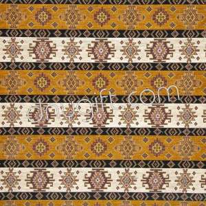 Tapestry Kilim Fabric Mustard - Cream