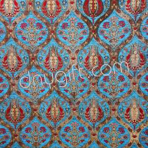 Turkish Rounded Tulip Chenille Fabric Turquois At0121