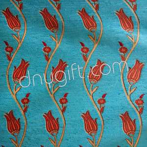Turkish Ivy Patterned Turquois Fabric