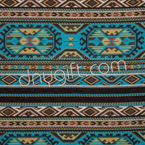 Turkish Killim Patterned Brown-turquois Fabric