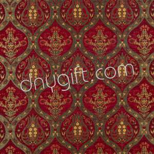 Turkish Rounded Tulip Chenille Fabric Red