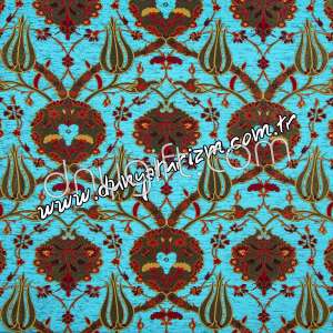 Turquois Turkish Chenille Fabric 1893