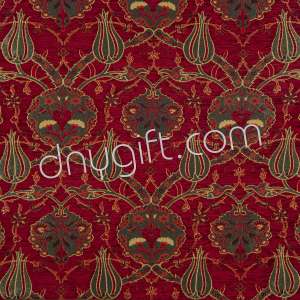 Tulip Desing Bordo Turkish Chenille Fabric 1893