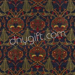 Turkish Patterned Dark Blue Fabric 1893