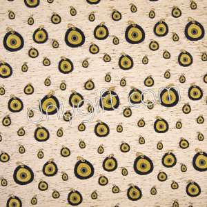 Evil Eye Cream Chenille Kilim Fabric