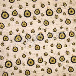 Evil Eye Cream Chenille Kilim Fabric