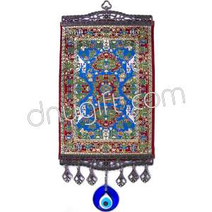 20 cm Turkish Miniature Carpet Designed Woven Wall Hanging Ornament 75