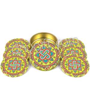 6 Pieces Of Cappadocia Patterned Coaster Packaged In Metal Box